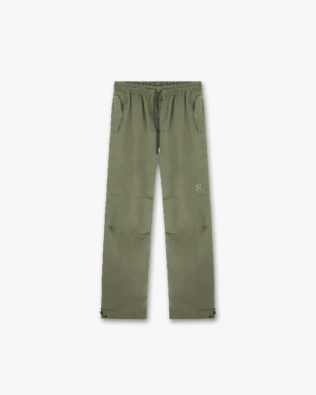 Dark Denim Pants-Women's Spring Pants-Parachute Pant - Khaki