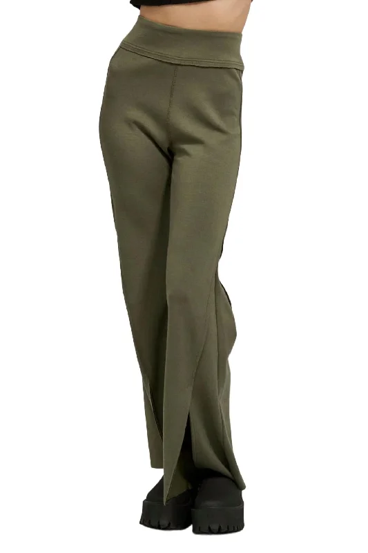 Cozy Trousers Pants-Women's Travel Pants-Ready Or Not Flare Pant In Muted Green