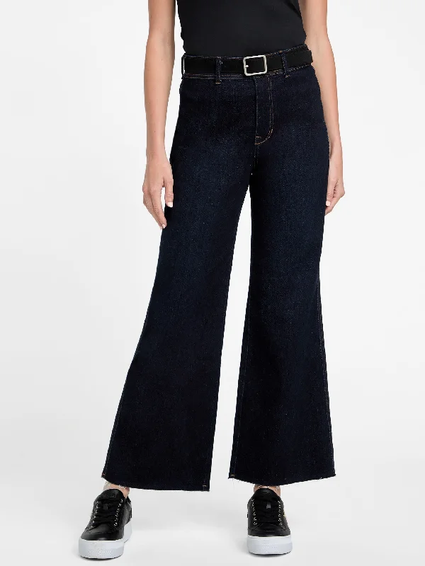 Retro High-waist Pants-Women's Everyday Pants-Sandie Wide Leg Denim Pants