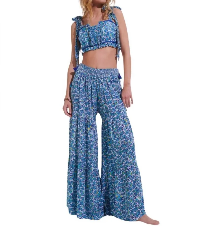 Slim Fit Wool Pants-Women's Shimmer Pants-Soledad Pant In Blue Ocean