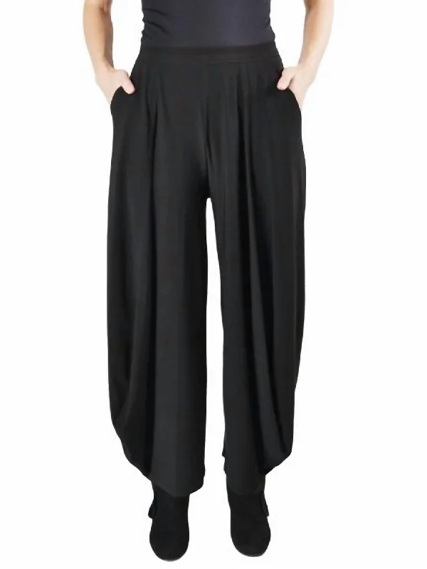 Pleated Work Pants-Women's Waterproof Pants-Stacy Ankle Pant In Black Yarn Dye