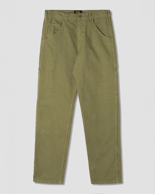 Stylish Pants-Women's Thermal Pants-80s Painter Pant (Olive Twill)