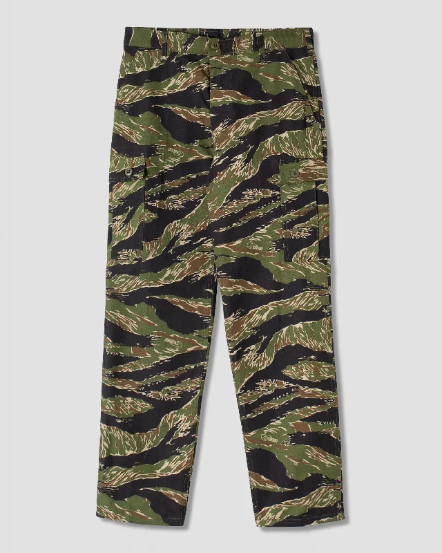 Linen Blend Pants-Women's Utility Pants-1969C Cargo Pant (Tiger Stripe Ripstop)