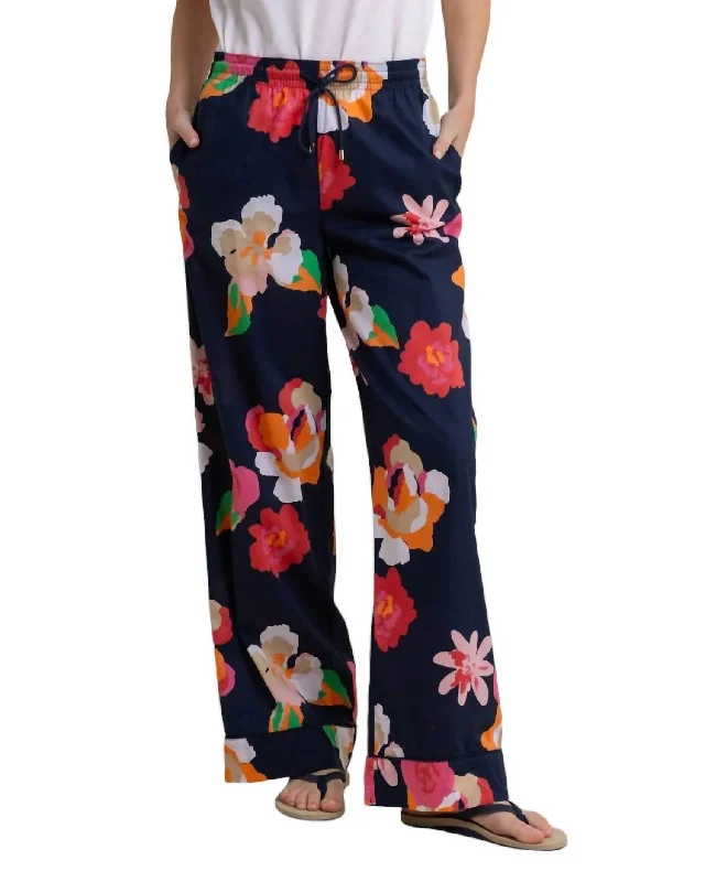 Soft Denim Pants-Women's Pull-On Pants-Women's Alain Garden Splendor Pants In Blue Floral