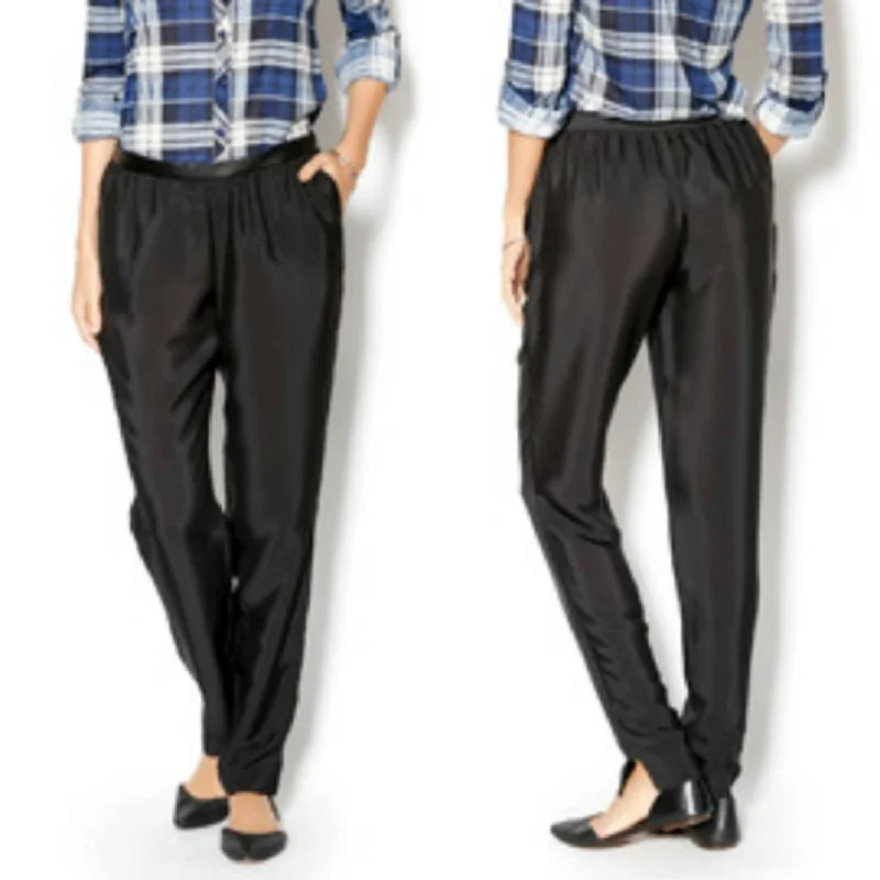 Comfy Weekend Pants-Women's Pastel Pants-Woven Sportswear Pant In Black