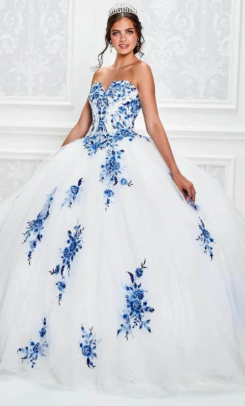 Evening Dress Draped -  Women's Opal Evening Gowns-Princesa by Ariana Vara PR11928 - Strapless Floral Lace Ballgown