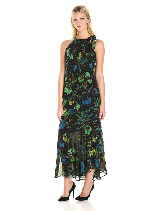 Evening Dress with Illusion Neckline -  Women's Fit-and-Flare Evening Dresses-Taylor - Floral Printed Sheath Dress 8749M